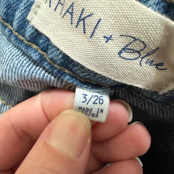 Khaki + Blue | Women's High Rise Medium Wash Wide Leg Denim Blue Jeans, 3/26 - Picture 5 of 6